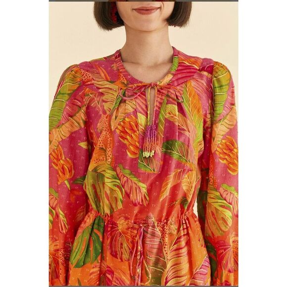 NWT-🌴 Farm Rio Tropical Jungle Mini Dress – Size Medium – NWOT - Picture 3 of 5